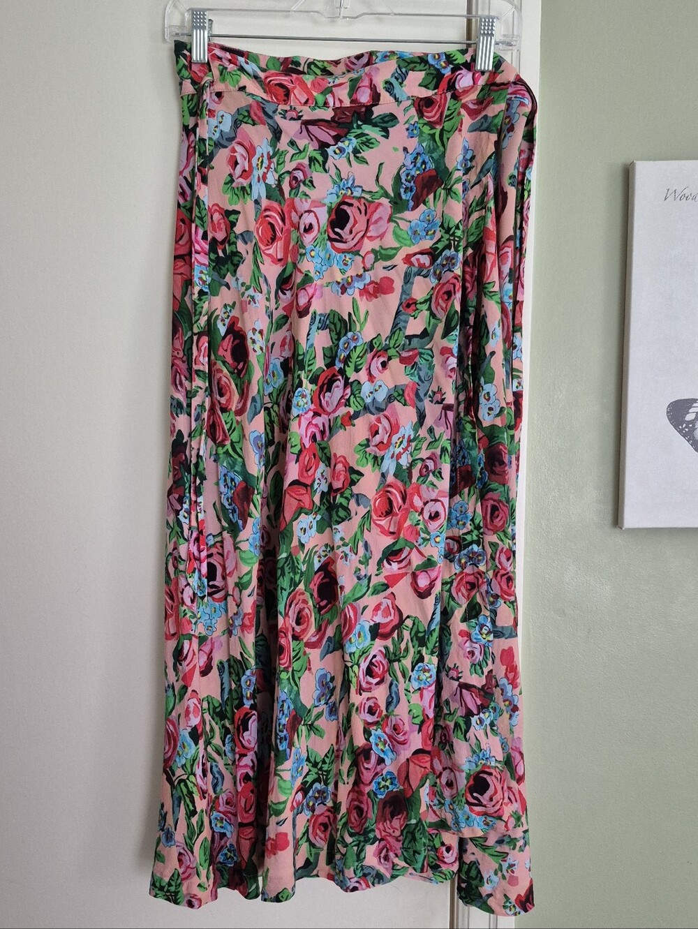Samantha Pleet Floral Midi Wrap Skirt, Fits M